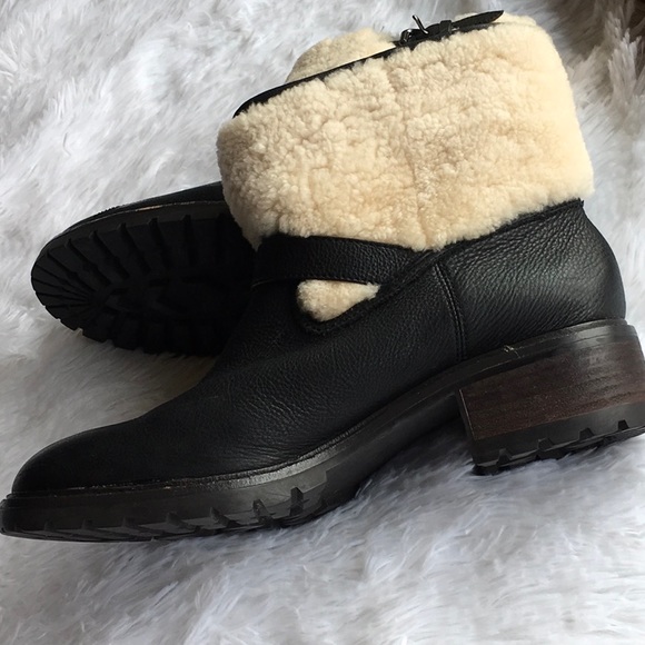 Coach Gabriella Shearling Ankle Bootie Boots I Size 10 - Picture 13 of 16
